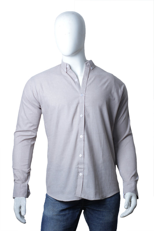 Beige Oxford Semi Formal Shirt (Premium Cotton)