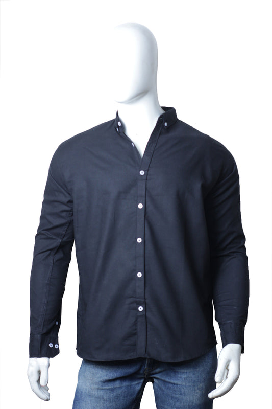 Black Oxford Semi Formal Shirt (Premium Cotton)