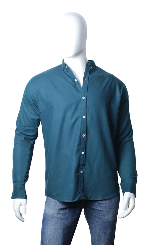 Bottle Green Oxford Semi Formal Shirt (Premium Cotton)