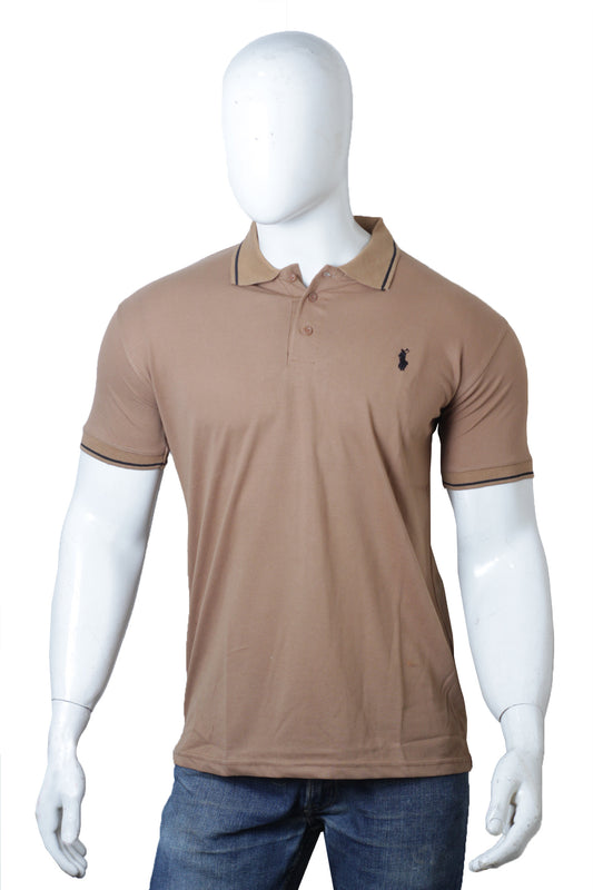 Light Brown Basic Polo Shirt (cotton piqué material)