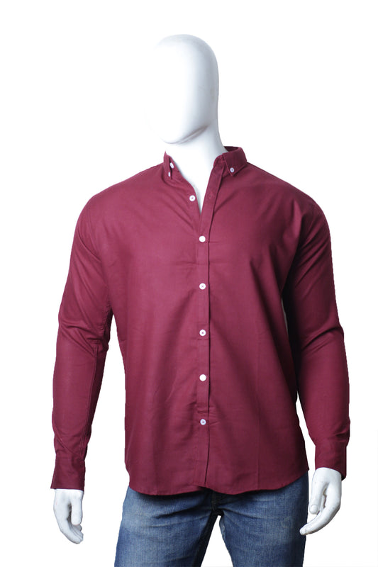 Maroon Oxford Semi Formal Shirt (Premium Cotton)