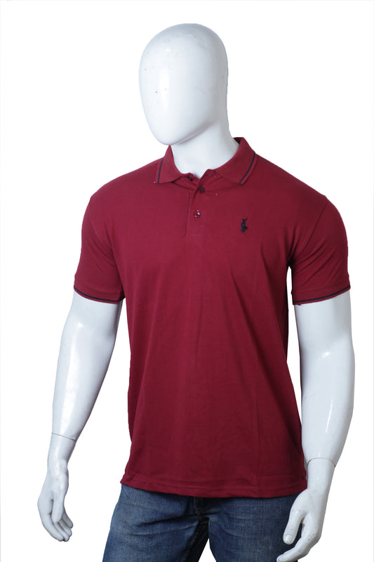 Maroon Basic Polo Shirt (cotton piqué material)