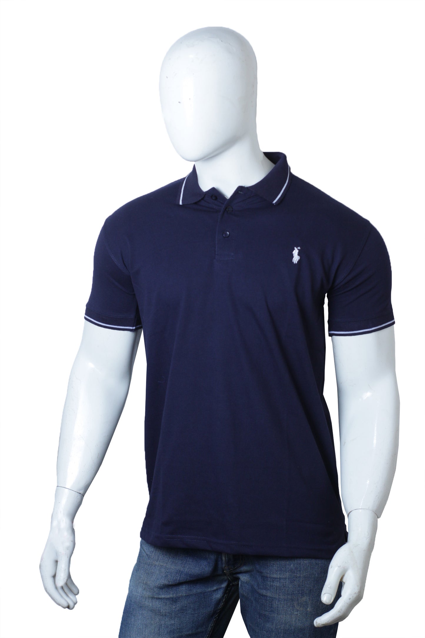 Navy Blue Basic Polo Shirt (cotton piqué material)
