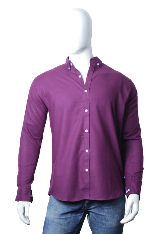 Dark Magenta Oxford Semi Formal Shirt (Premium Cotton)